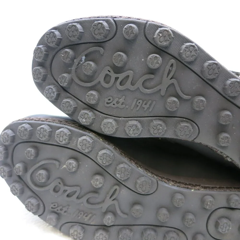 Coach Signature Mariette Fur Trim Canvas Boots Size 5.5 M - Picture 6 of 9